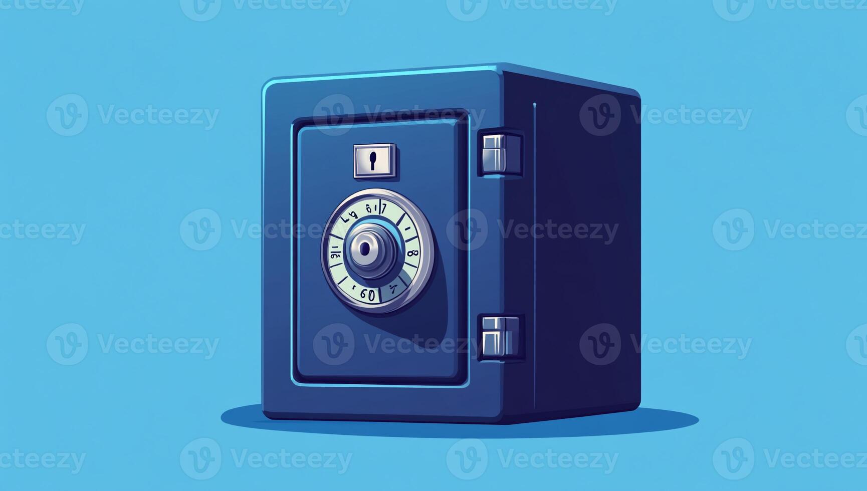 Secure steel safe with combination lock photo