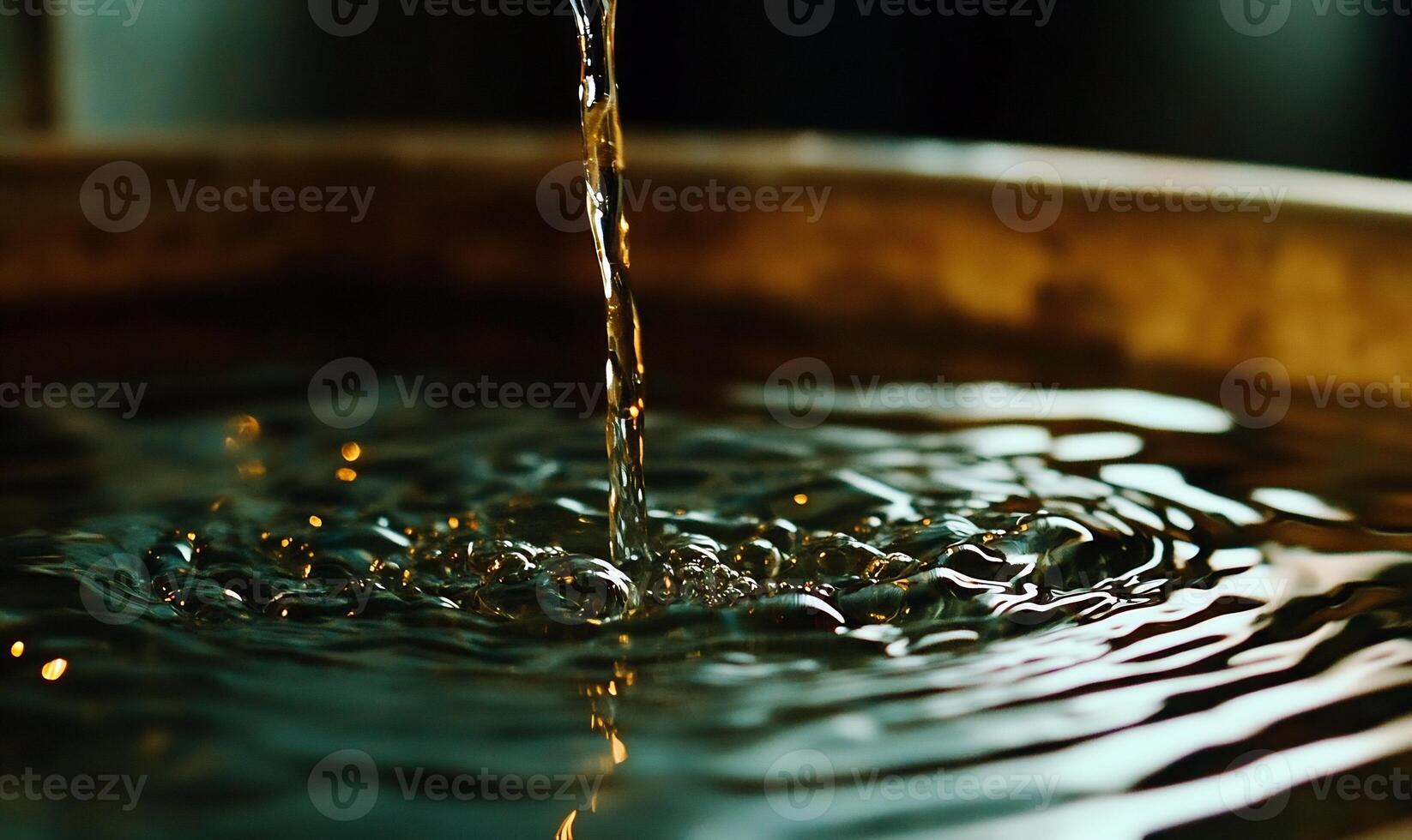 A close up of water being poured into a bowl photo