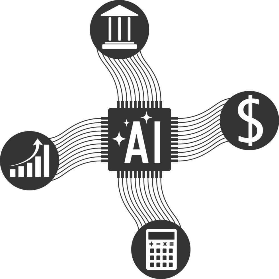 ai technology, finance, money, calculator, calculator icon vector