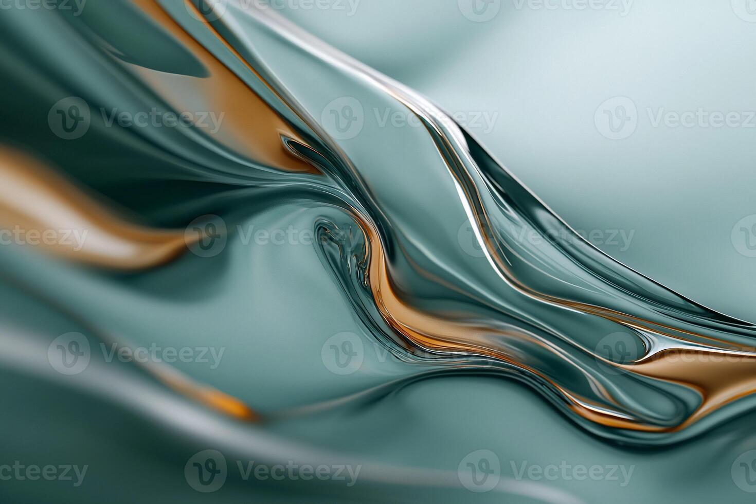 Abstract wave background with a green and gold color photo