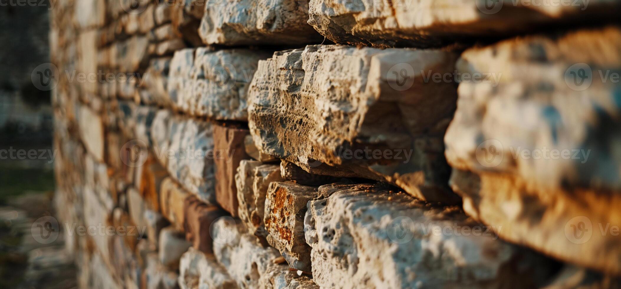 Ancient Stone Wall Detail photo