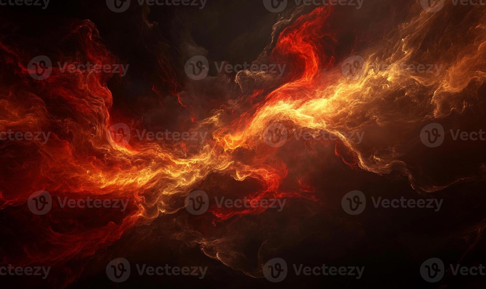 Fiery cosmic nebula photo
