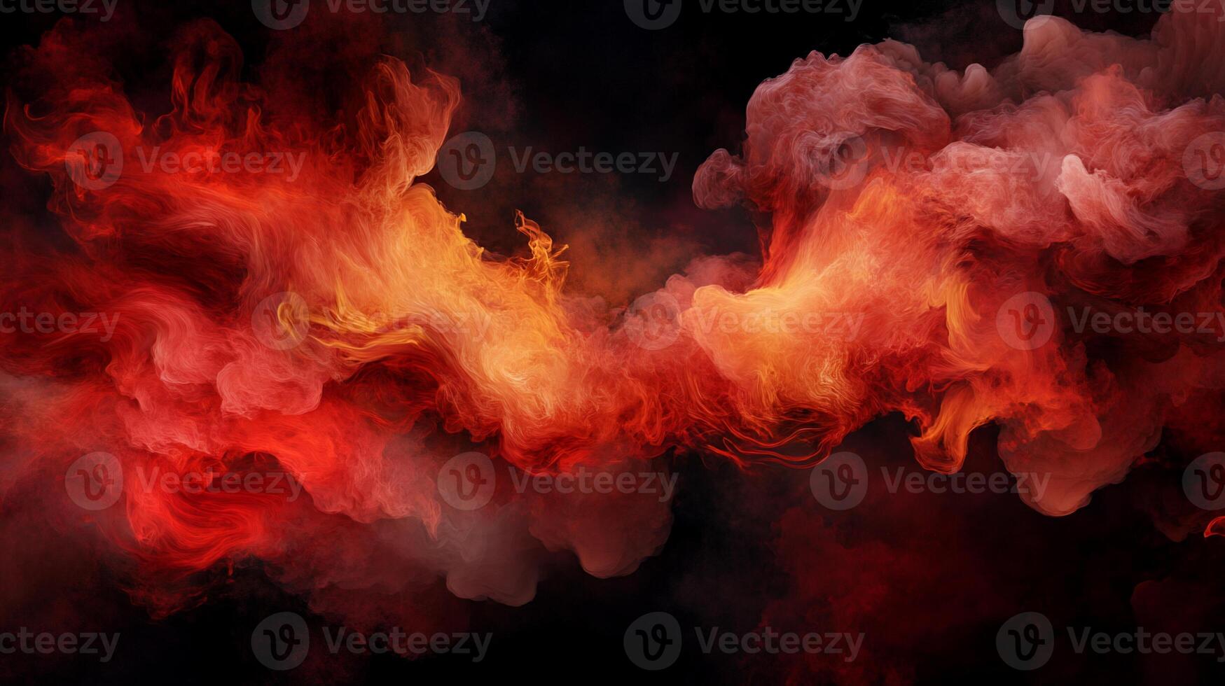 Abstract fiery smoke swirls against a dark background. A dynamic display of vibrant colors and textures photo