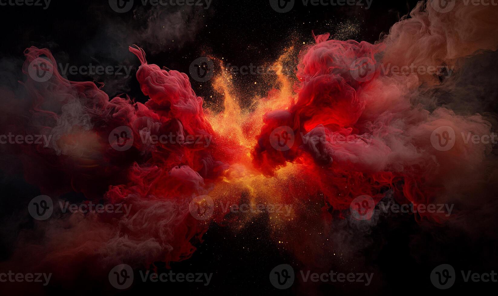 A red and black smoke cloud photo