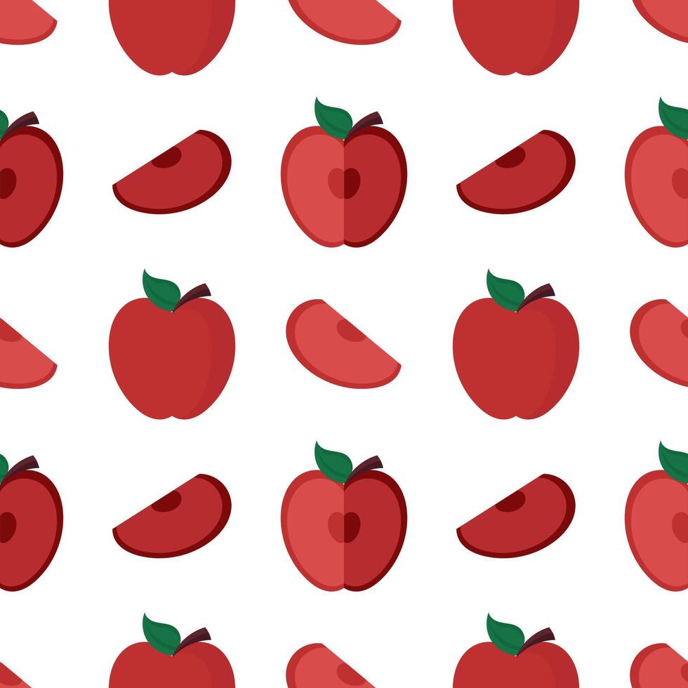 seamless pattern of red apples vector