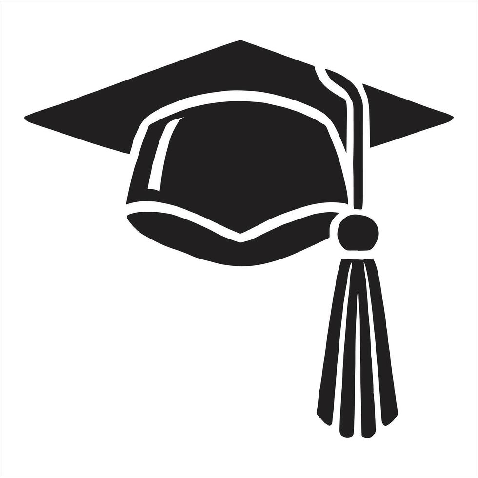 Graduation Cap Silhouette Symbol of Academic Achievement vector