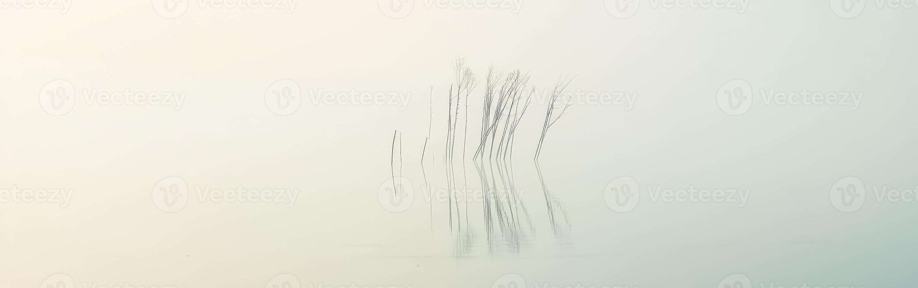 Misty reeds' reflections photo