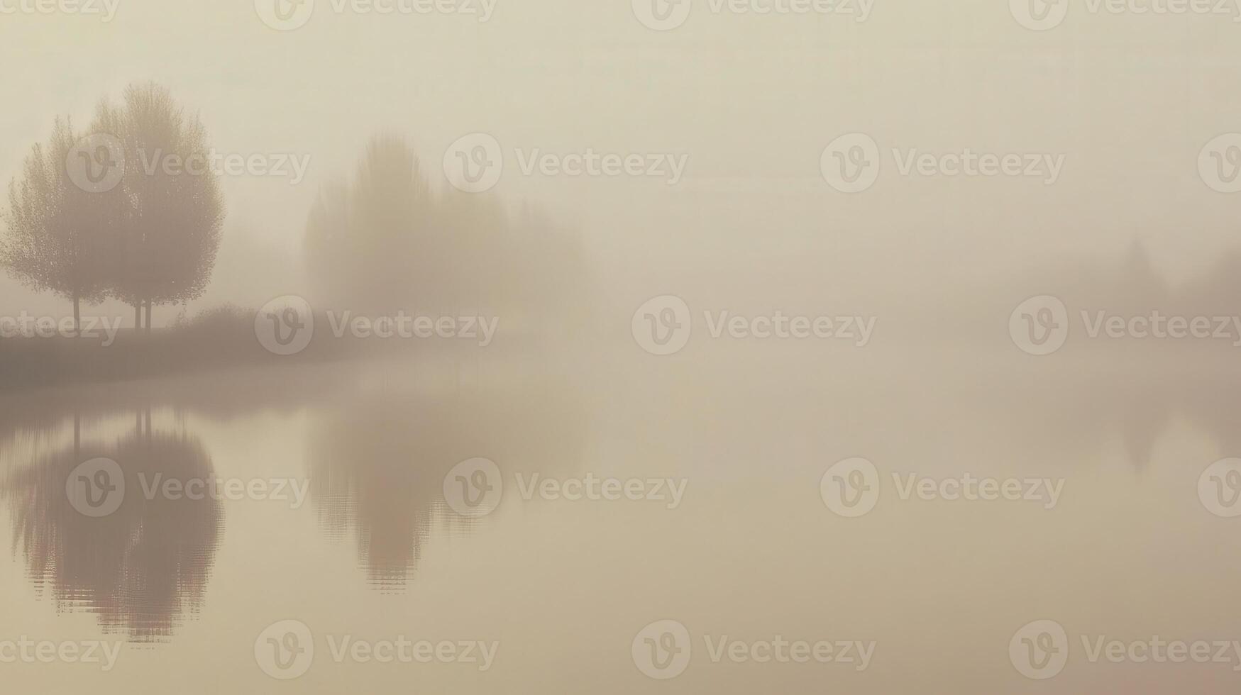 Misty morning on calm water photo