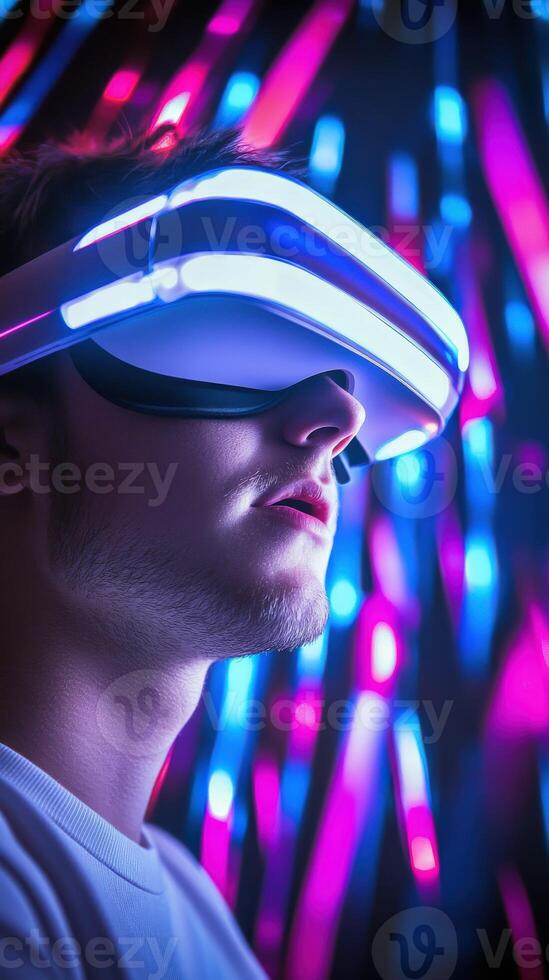 Exploring virtual reality in vibrant colors photo