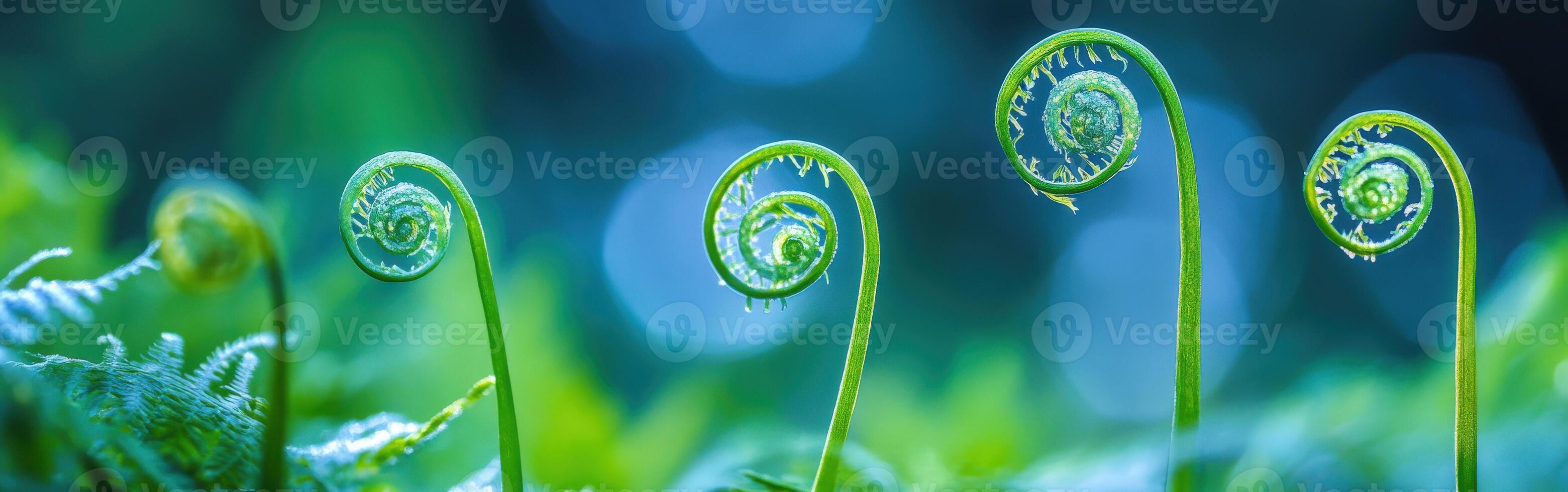 Fern fonds showcase intricate spiral fronds photo