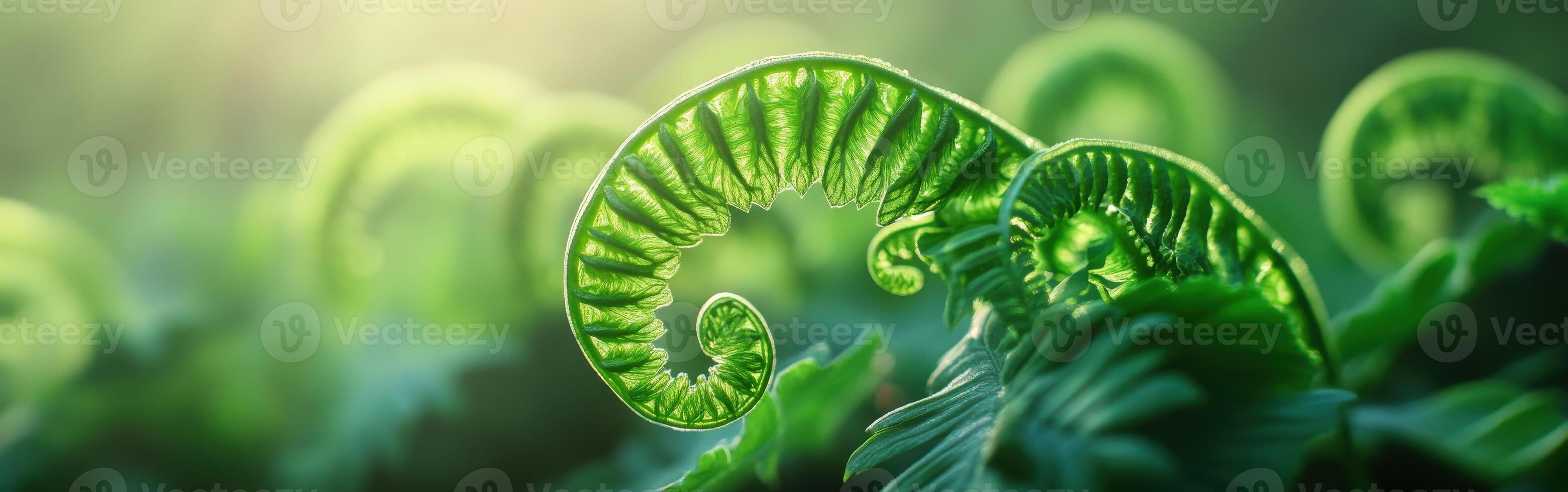 Fern fonds in lush green environment photo