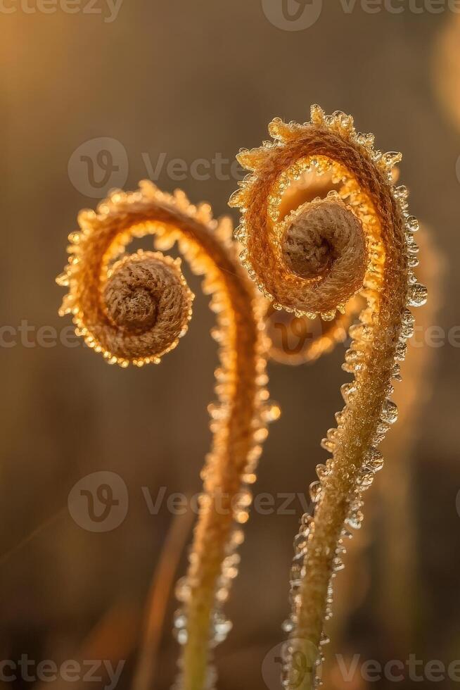 Fern fonds under morning dew photo