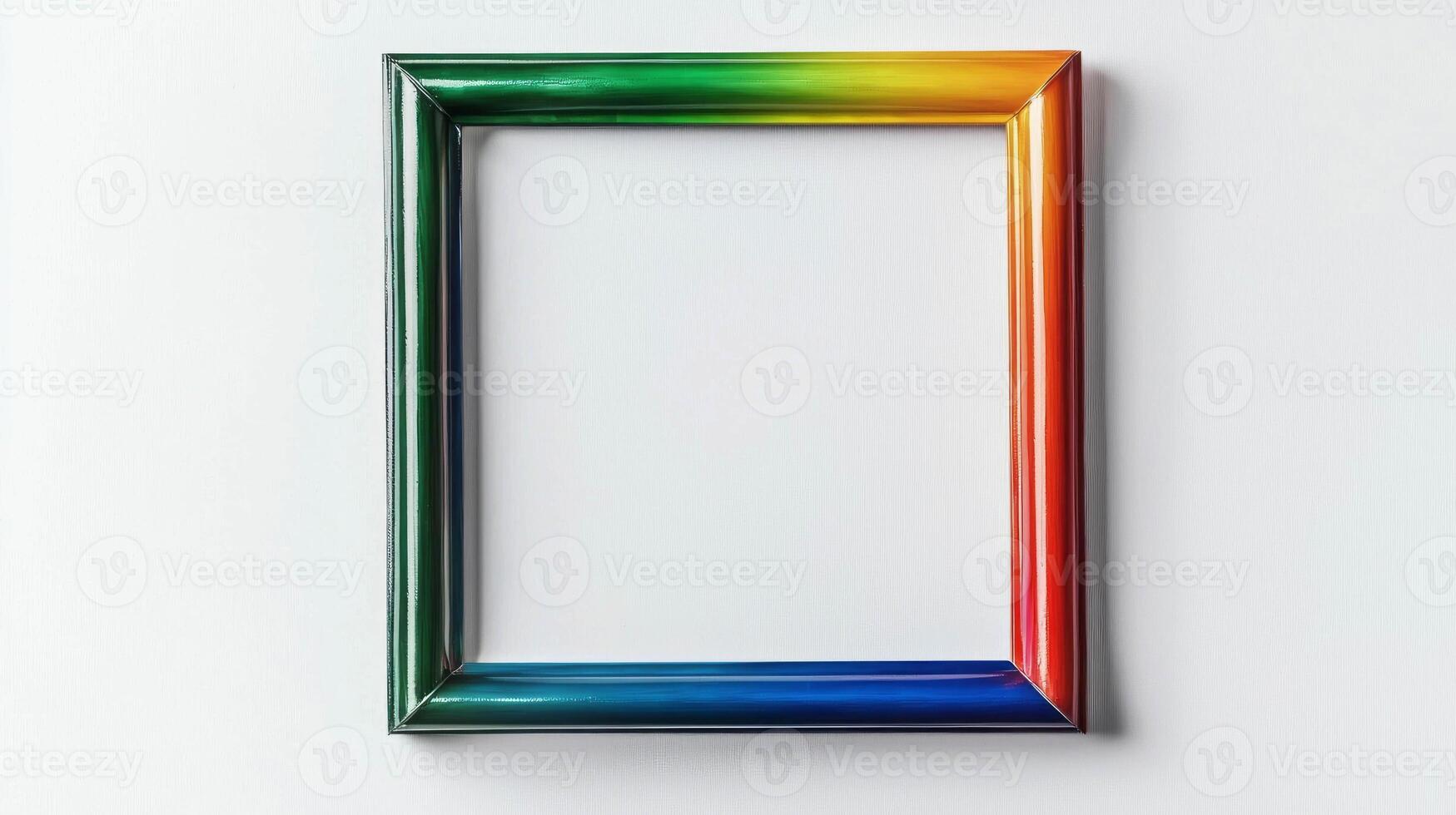 Colorful gradient spectrum frame on white background - art, creativity, design concept photo