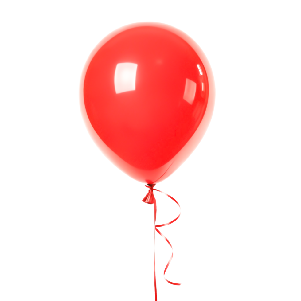 Single Red Balloon with Ribbon for Celebration png