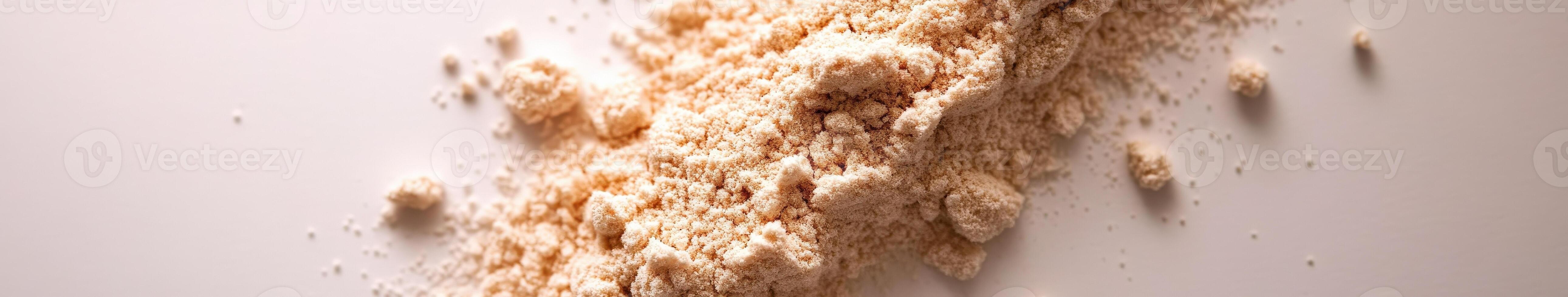 Psyllium powder on a smooth surface in a bright setting photo