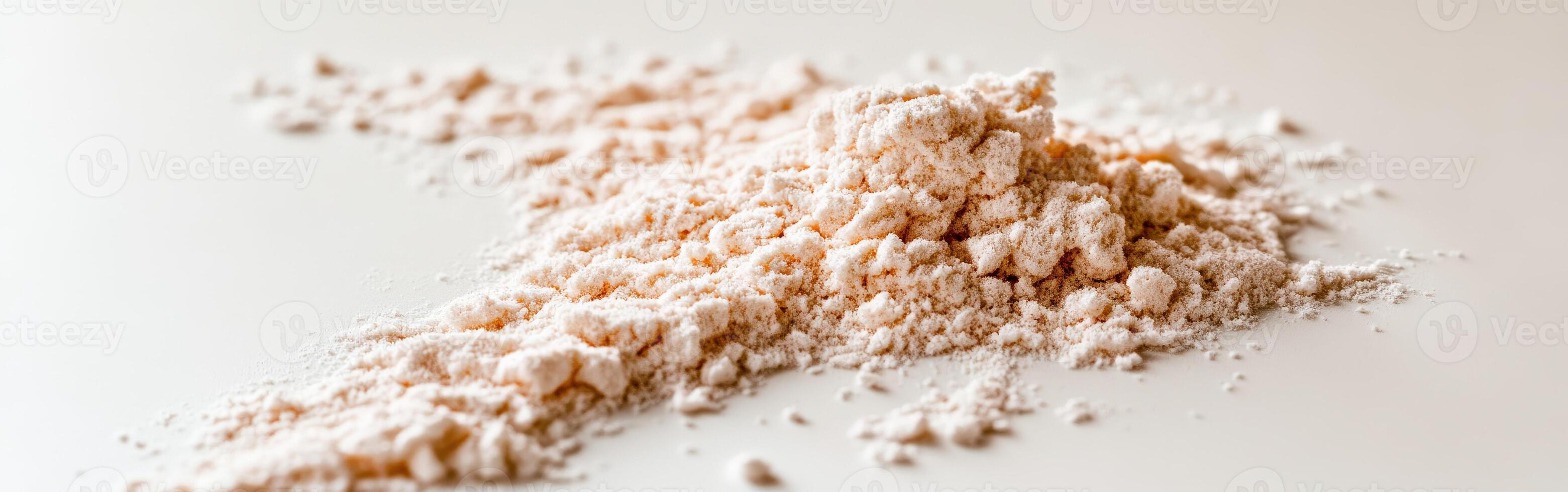 Psyllium husk powder on a clean surface in natural light photo