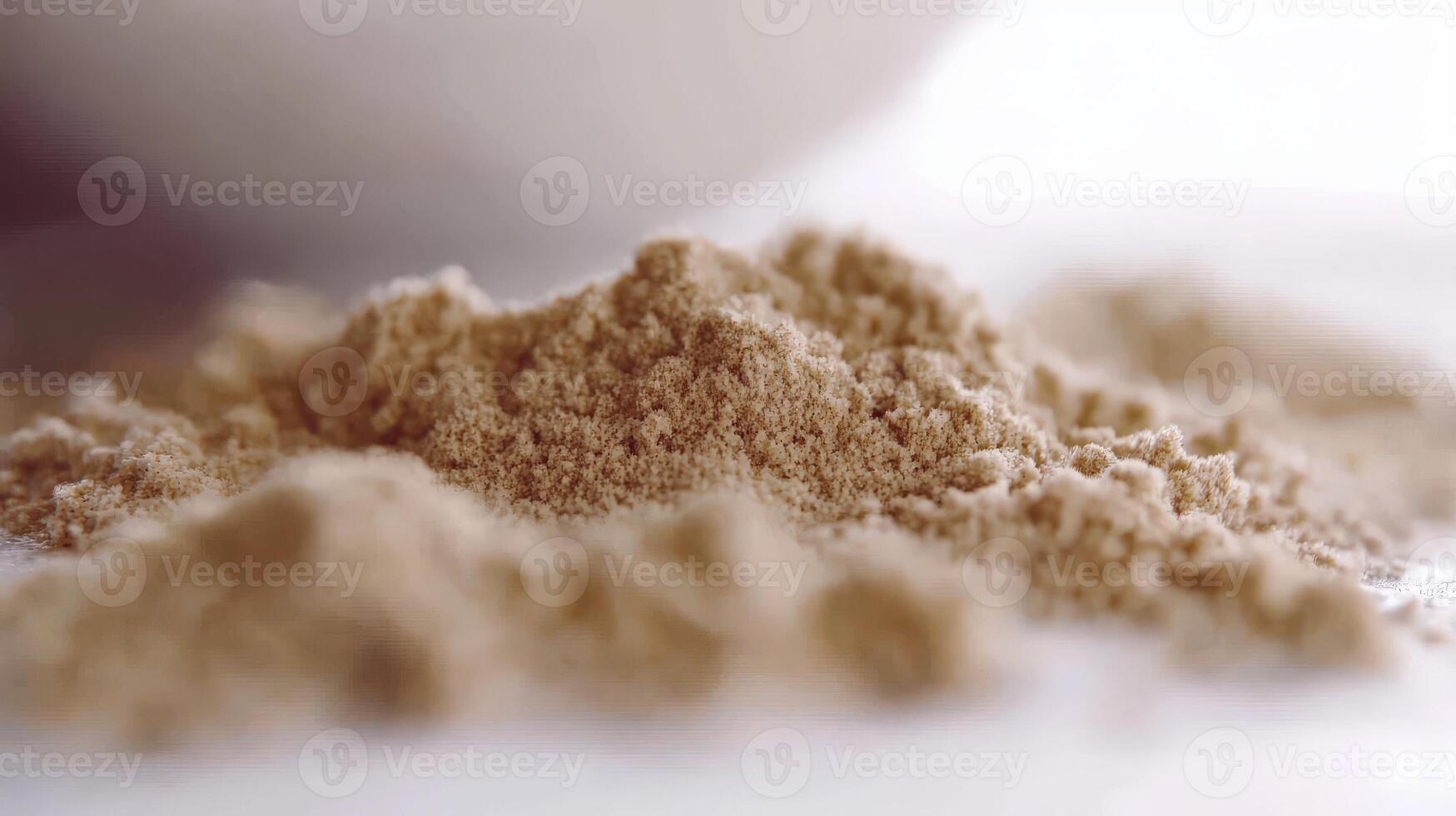 Psyllium powder on a clean surface ready for use photo