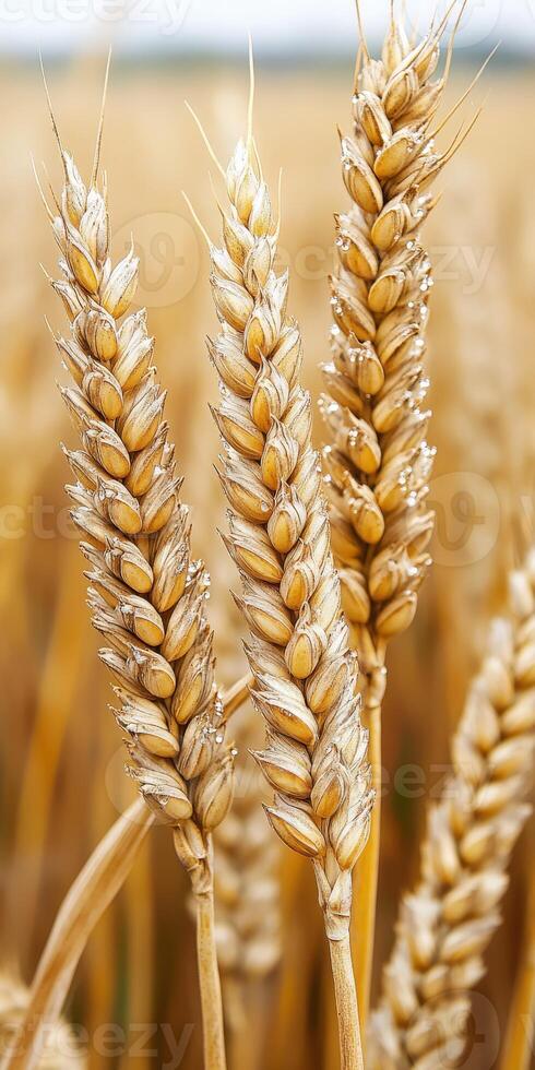 Wheat ears in a field photo