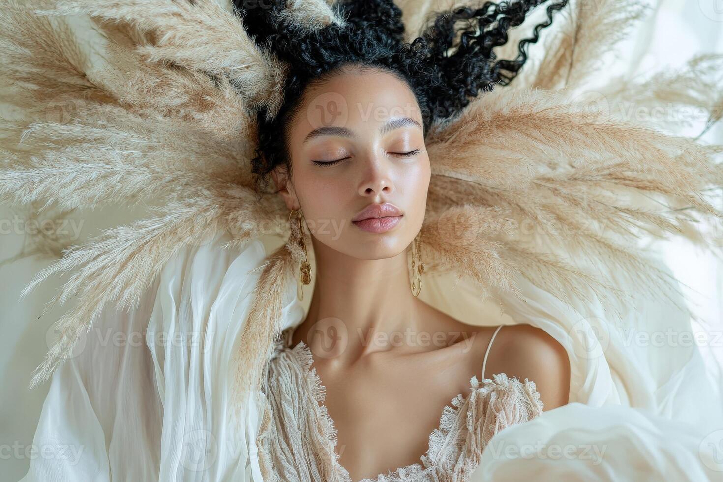 Boho braids with soft, natural elements for serenity photo