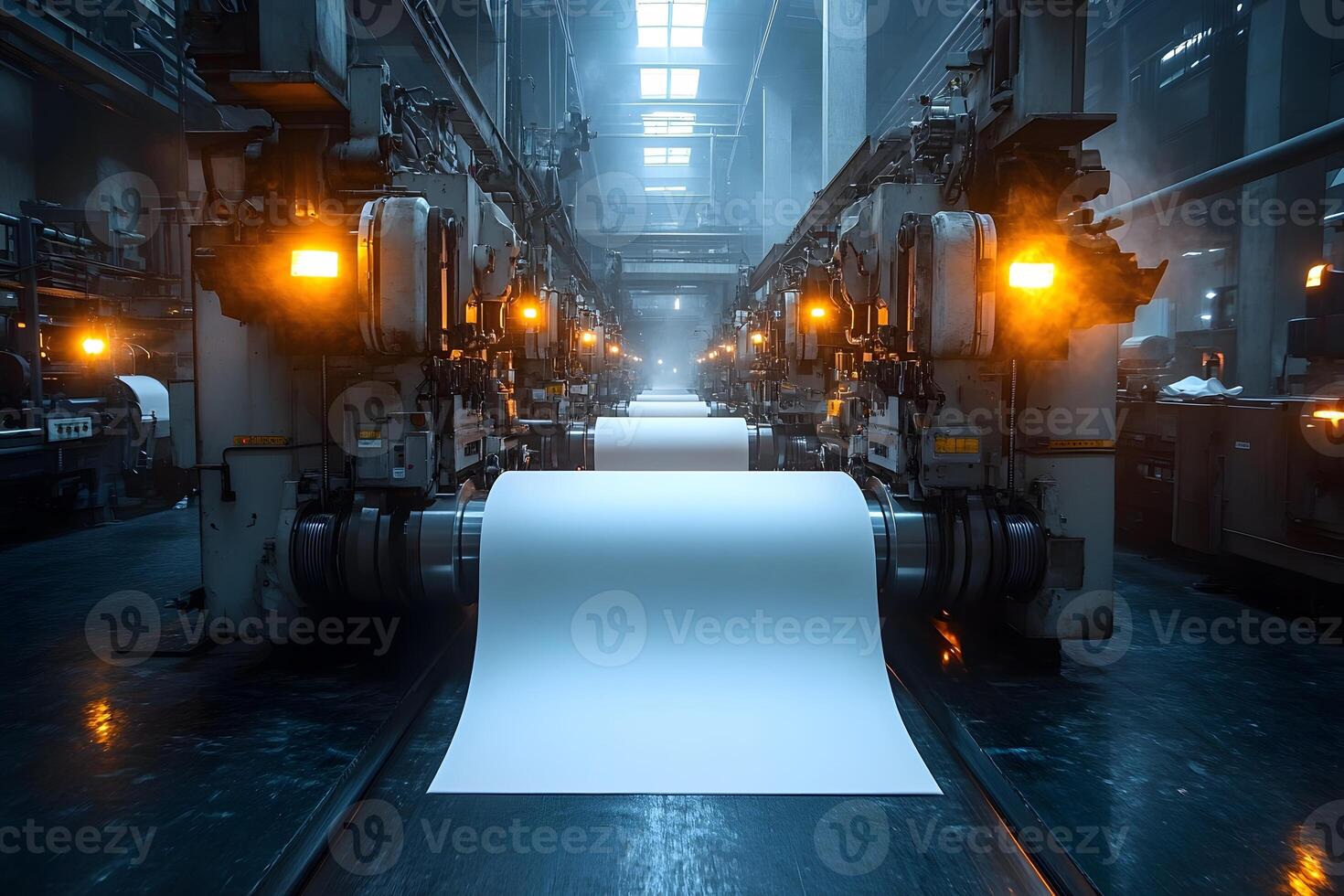 Industrial Printing Press in Action Advanced Paper Manufacturing Machinery photo