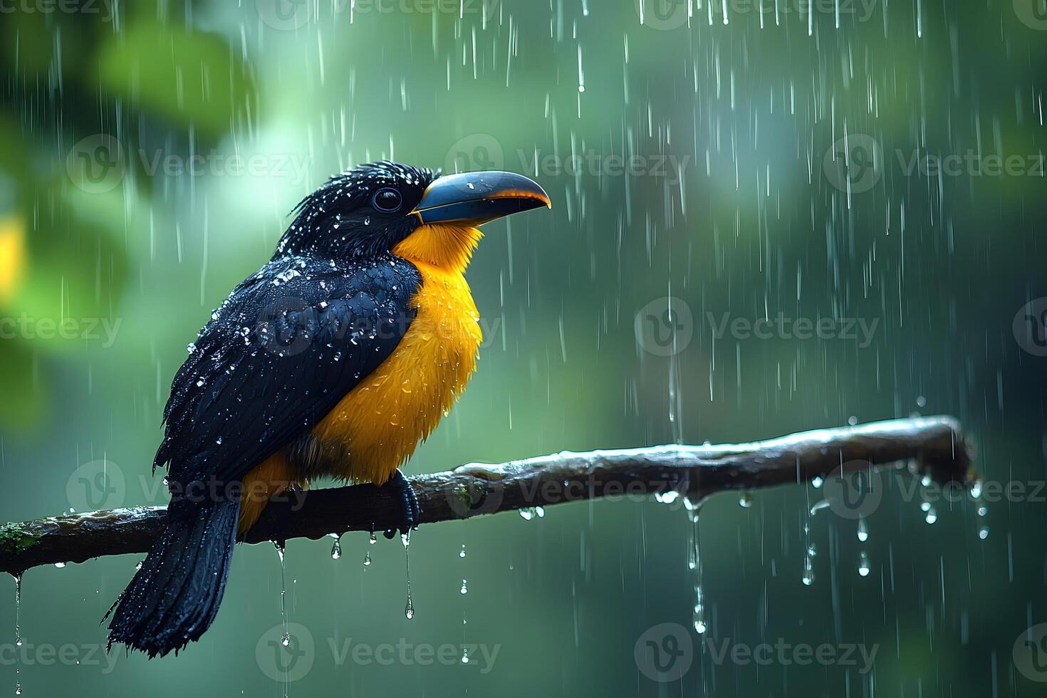 Tropical Bird in Rainforest Rain Wildlife Nature Photography for Posters or Prints photo