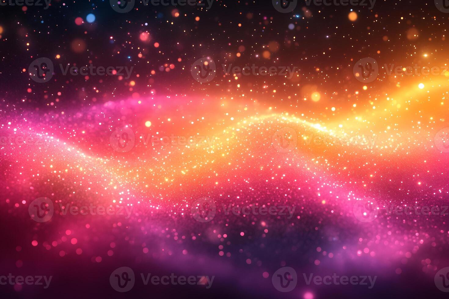 Vibrant Cosmic Wave with Glittering Stars in a Nebula-Inspired Digital Background photo