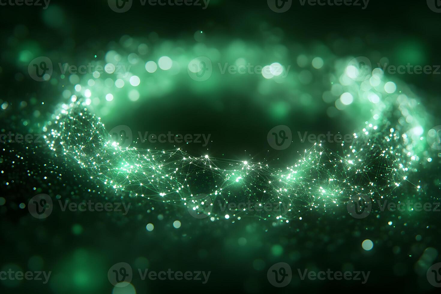 Abstract Green Futuristic Network Digital Connectivity Art for Posters and Backdrops photo