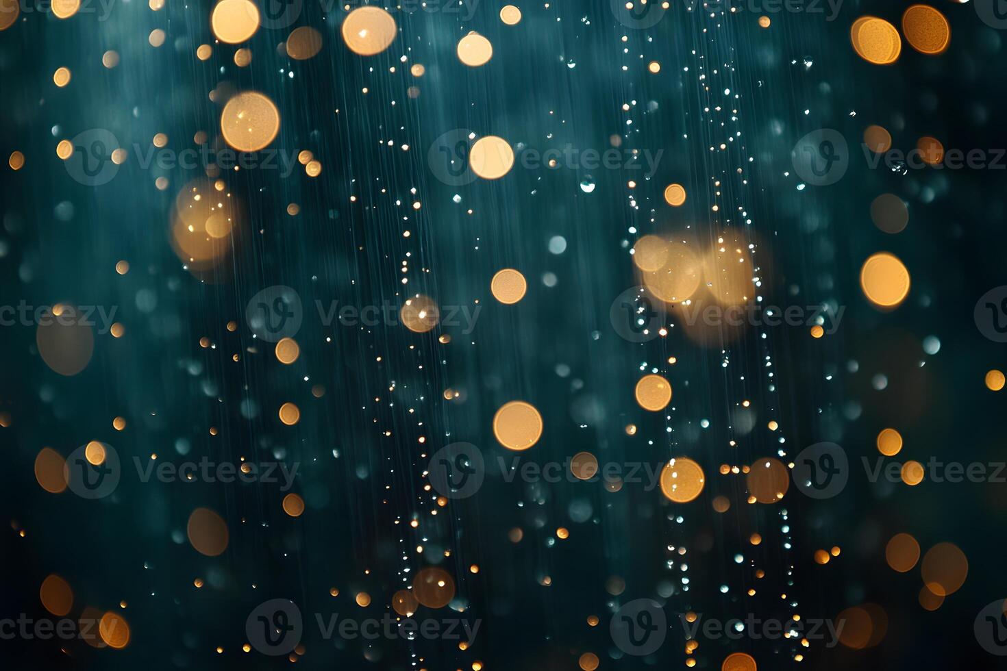 Elegant Blue and Gold Bokeh Background for Festive Design and Celebration photo