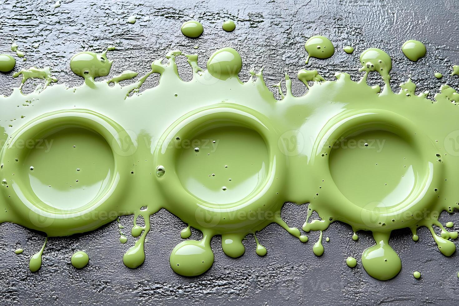 Green Paint Texture with Circular Patterns for Creative Design and Backgrounds photo