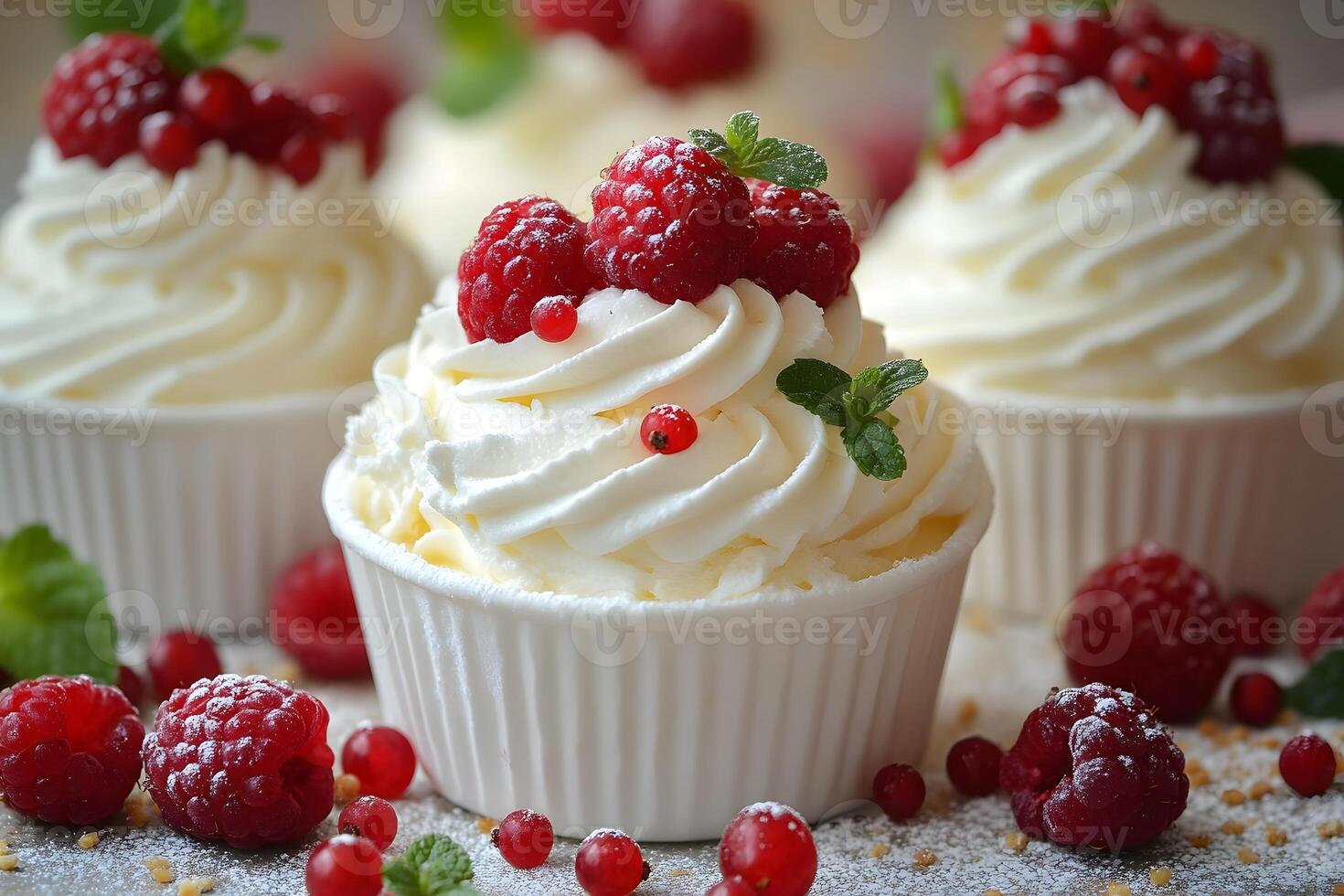 Delicious Raspberry and Redcurrant Decorated Cupcakes for Special Occasions photo