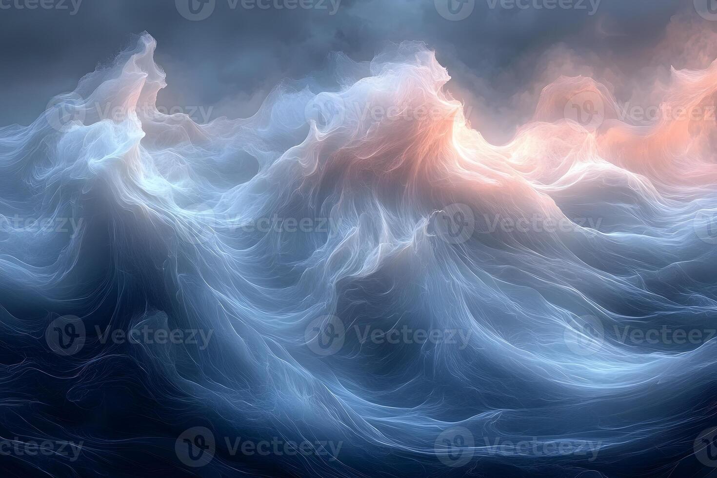 Majestic Ocean Waves at Sunset with Dramatic Sky photo