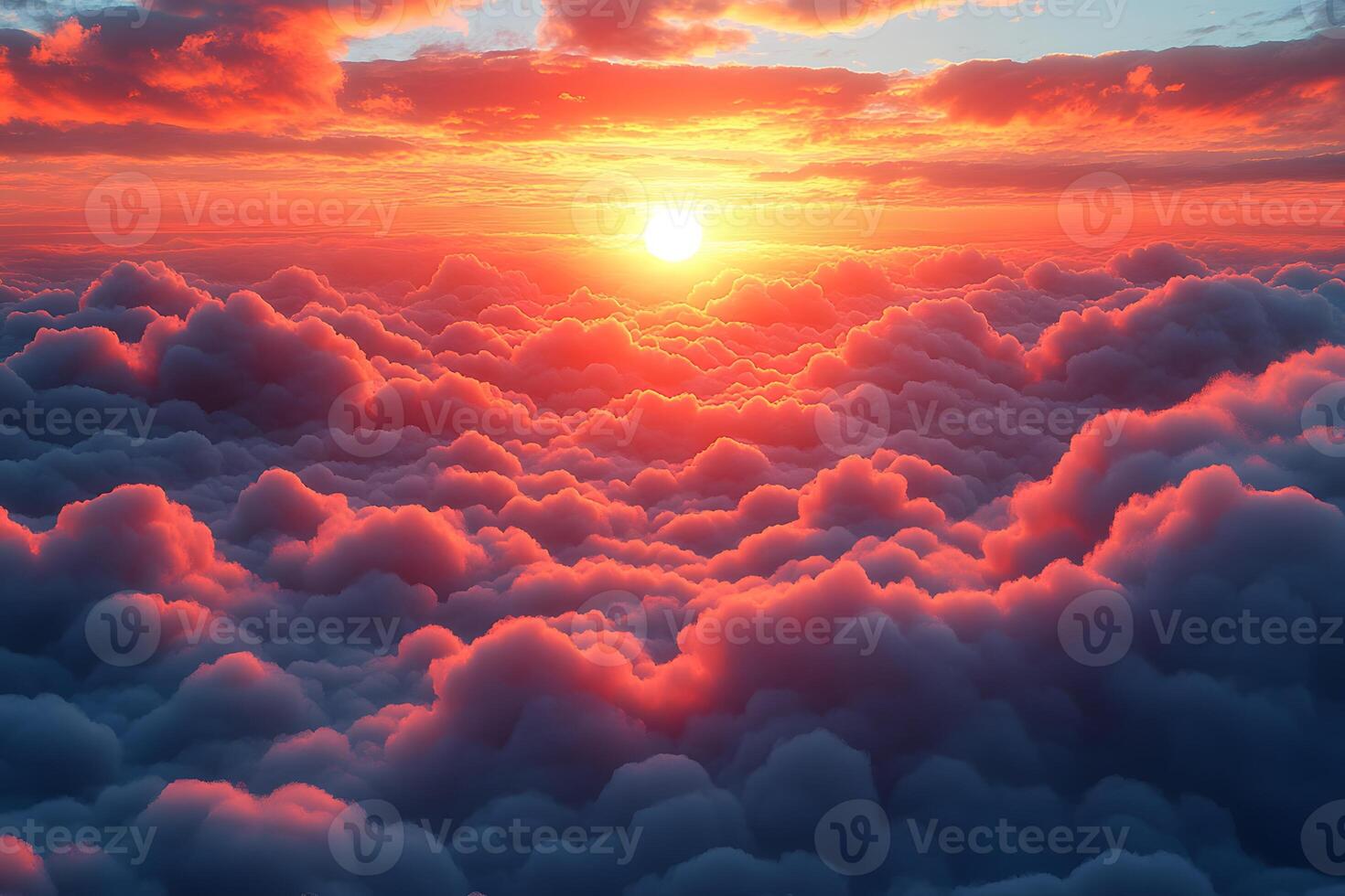 Breathtaking Sunset Above the Clouds Captivating Sky and Nature Scene for Inspirational Design photo