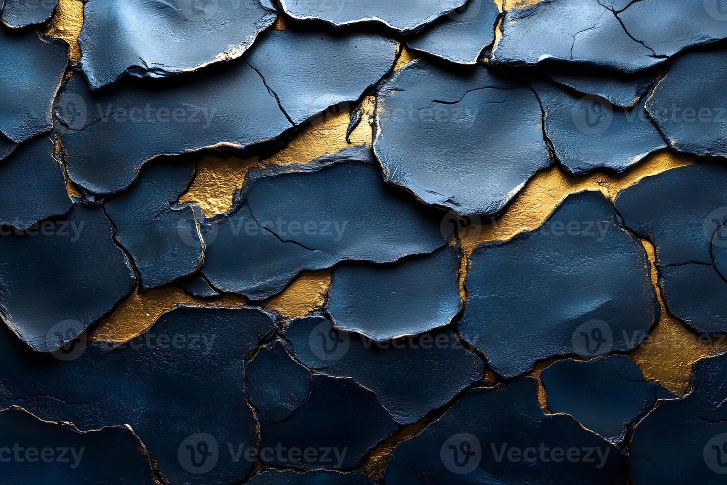 Abstract Blue and Gold Textured Surface for Creative Design and Art Inspiration photo
