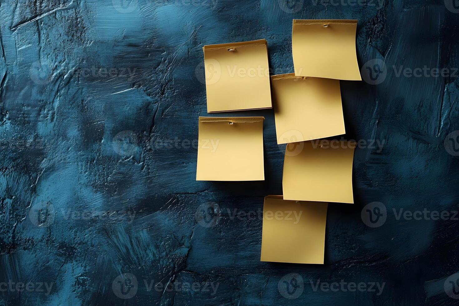 Organized Reminder System Sticky Notes on Textured Blue Background for Creative Planning photo