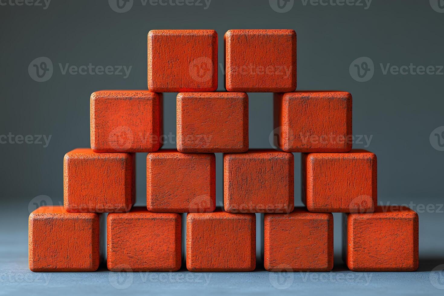 Stacked Red Wooden Blocks - Geometric Design for Education and Play Concepts photo