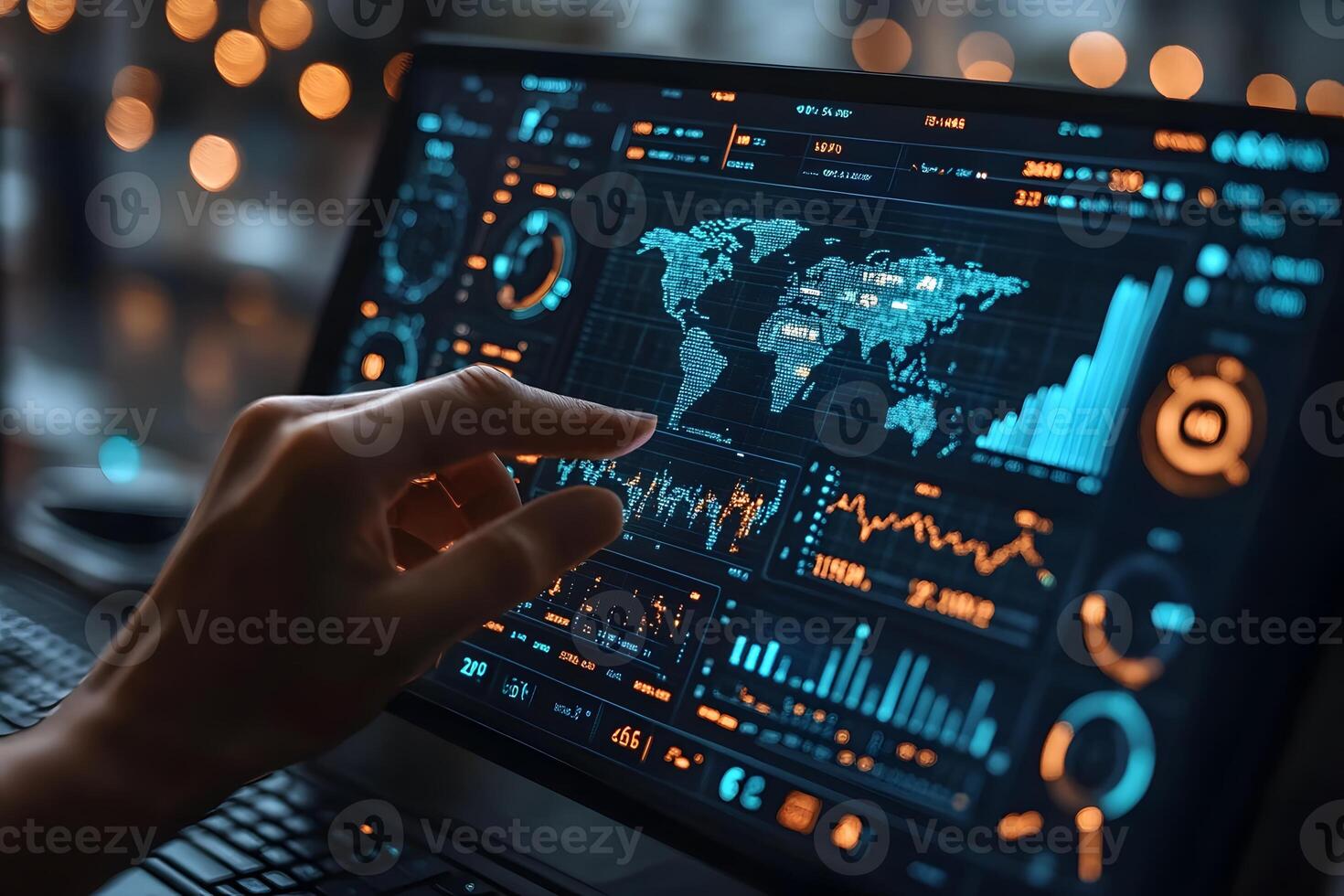 Interactive Data Analytics on a Digital Dashboard Display for Business Insights photo