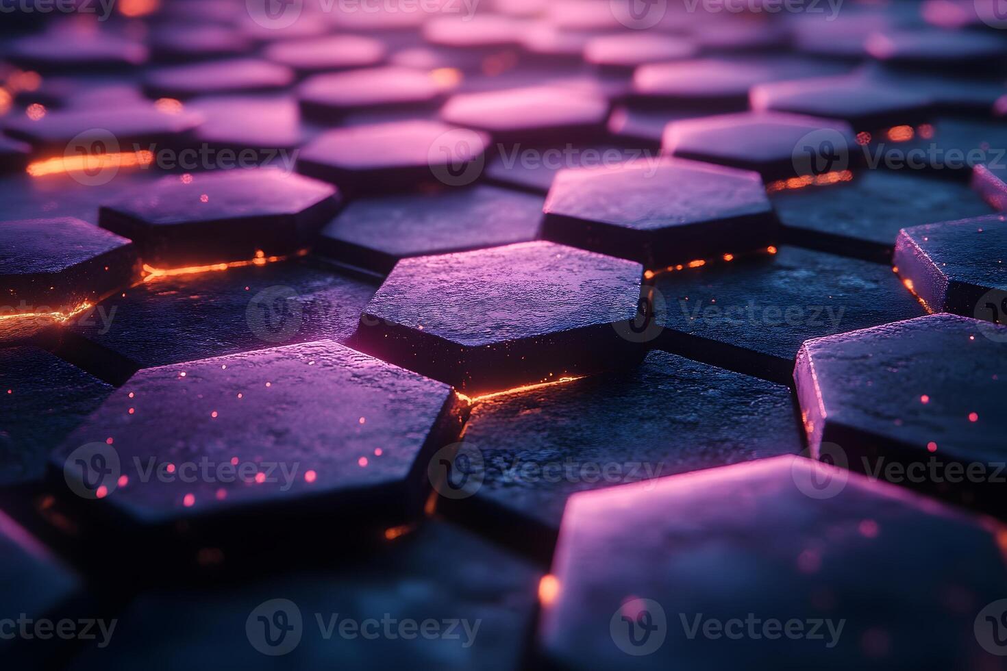 Futuristic Glowing Hexagonal Surface - Digital Tech and Innovation photo