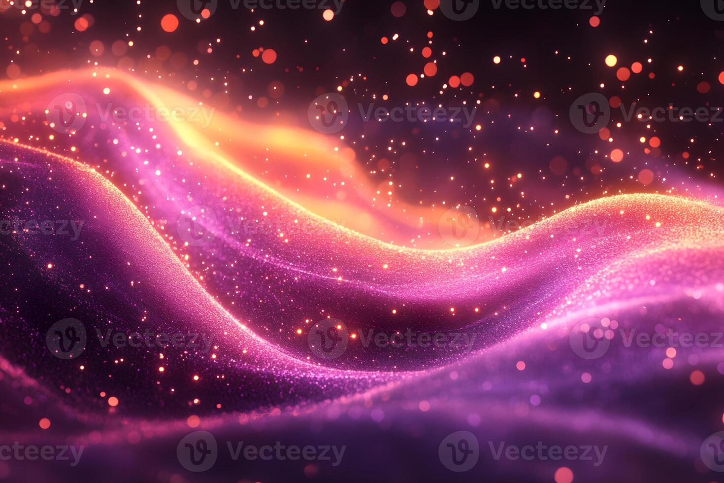 Mystical Abstract Waves of Light in Vibrant Purple and Orange Hues for Digital Art and Design photo