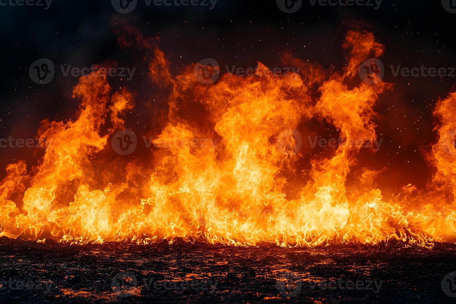 Intense Flames and Fire Sparks for Dramatic Visuals and Design Projects photo