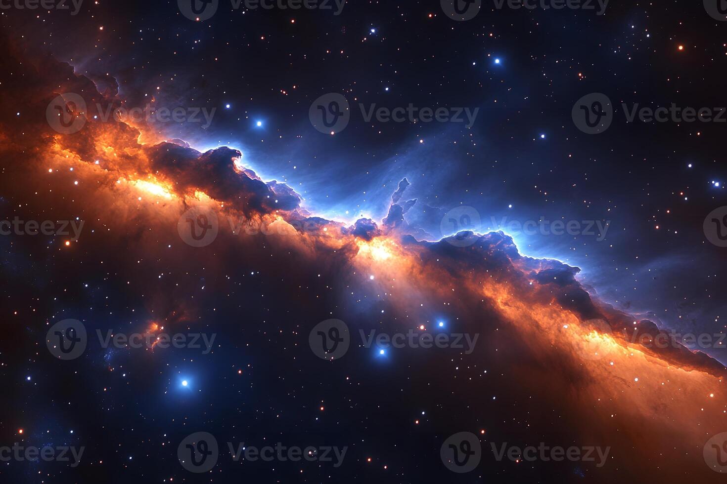 Cosmic Wonders Vibrant Nebula and Starry Sky in Outer Space photo