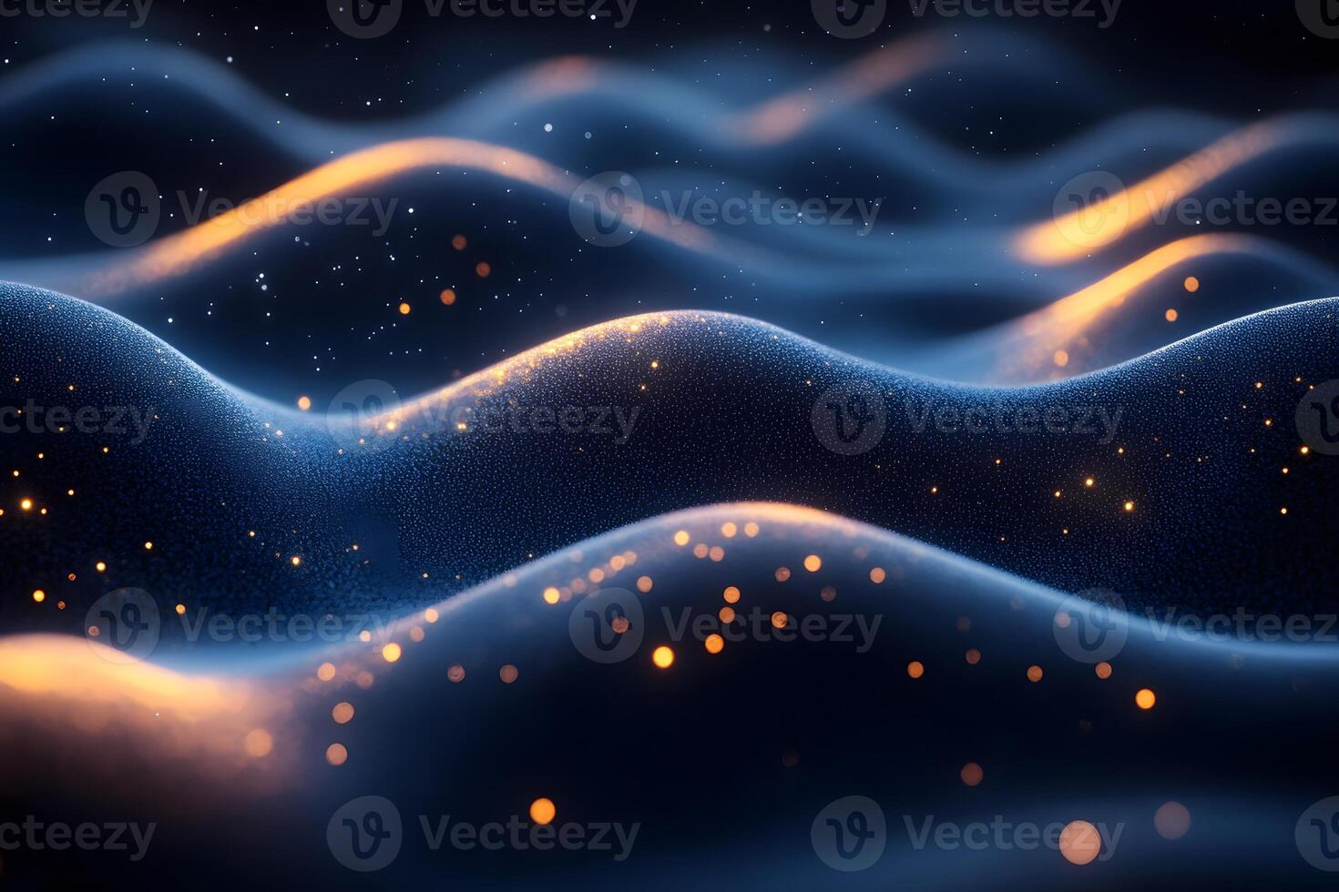 Abstract Waves with Glowing Particles - Dynamic Background Design for Digital Art and Presentations photo