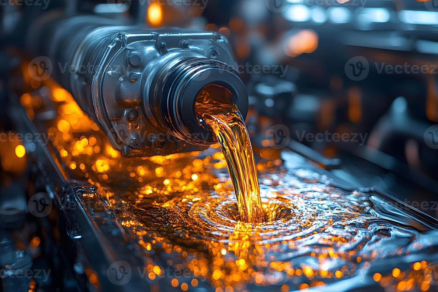 Industrial Machine Oil Flow in Vibrant Factory Setting for Engineering and Technology Concepts photo