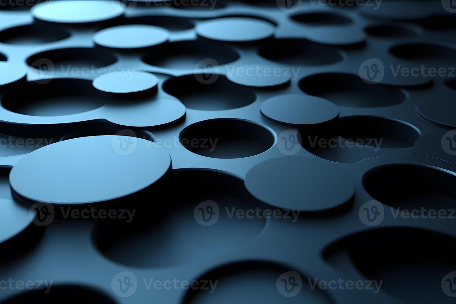 Abstract Geometric Circles in Modern Dark Blue 3D Design for Art and Decor photo