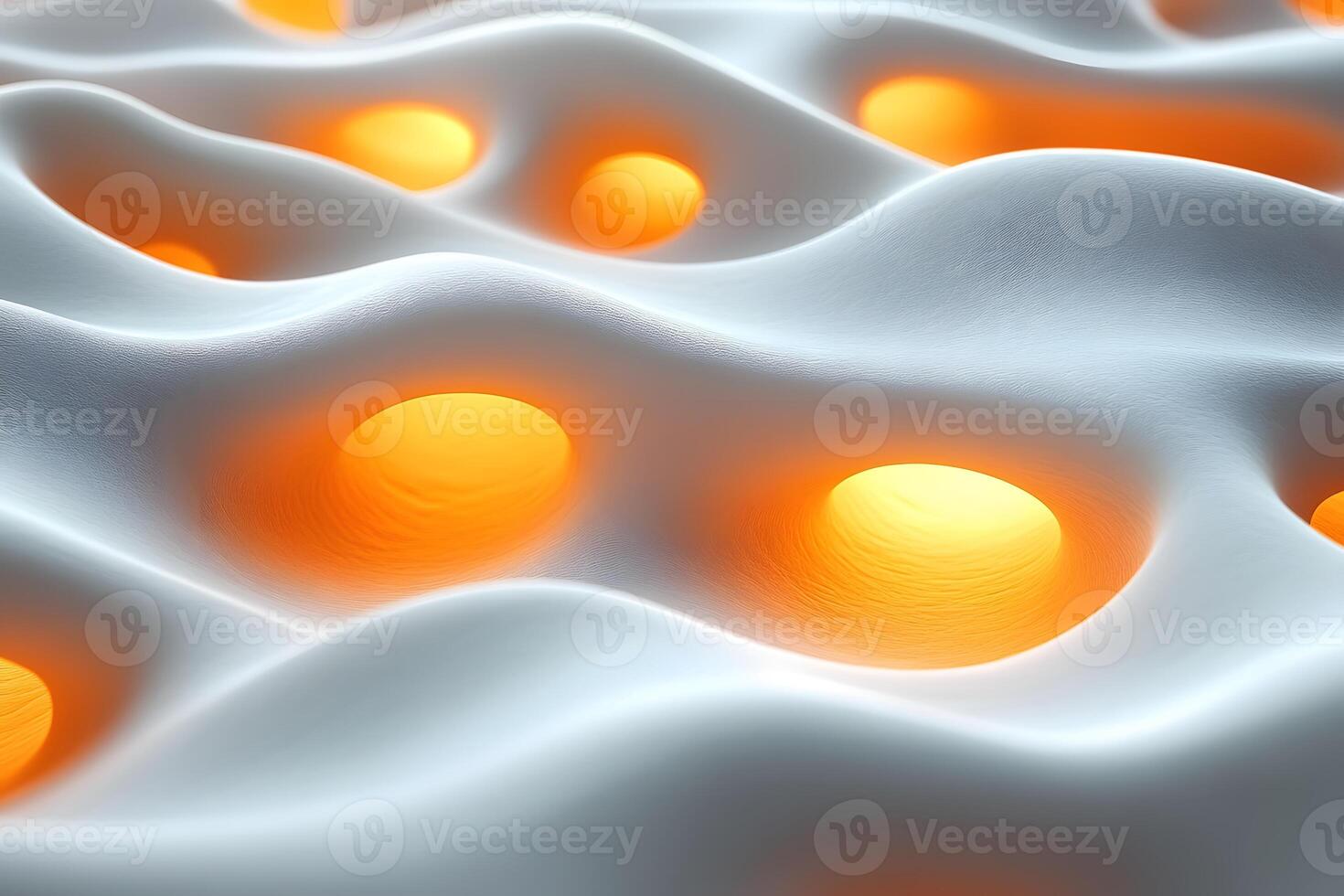 Abstract Organic Wave Patterns with Glowing Orbs - Modern Textural Design for Digital Art Prints photo