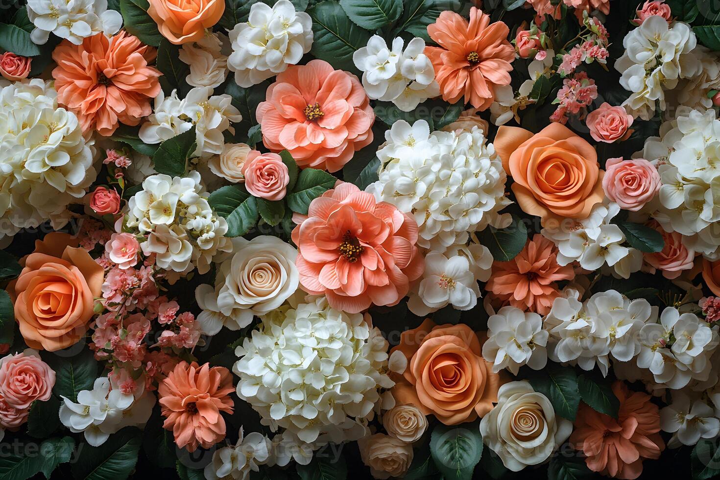 Elegant Floral Arrangement with Orange and White Flowers for Interior Decor photo