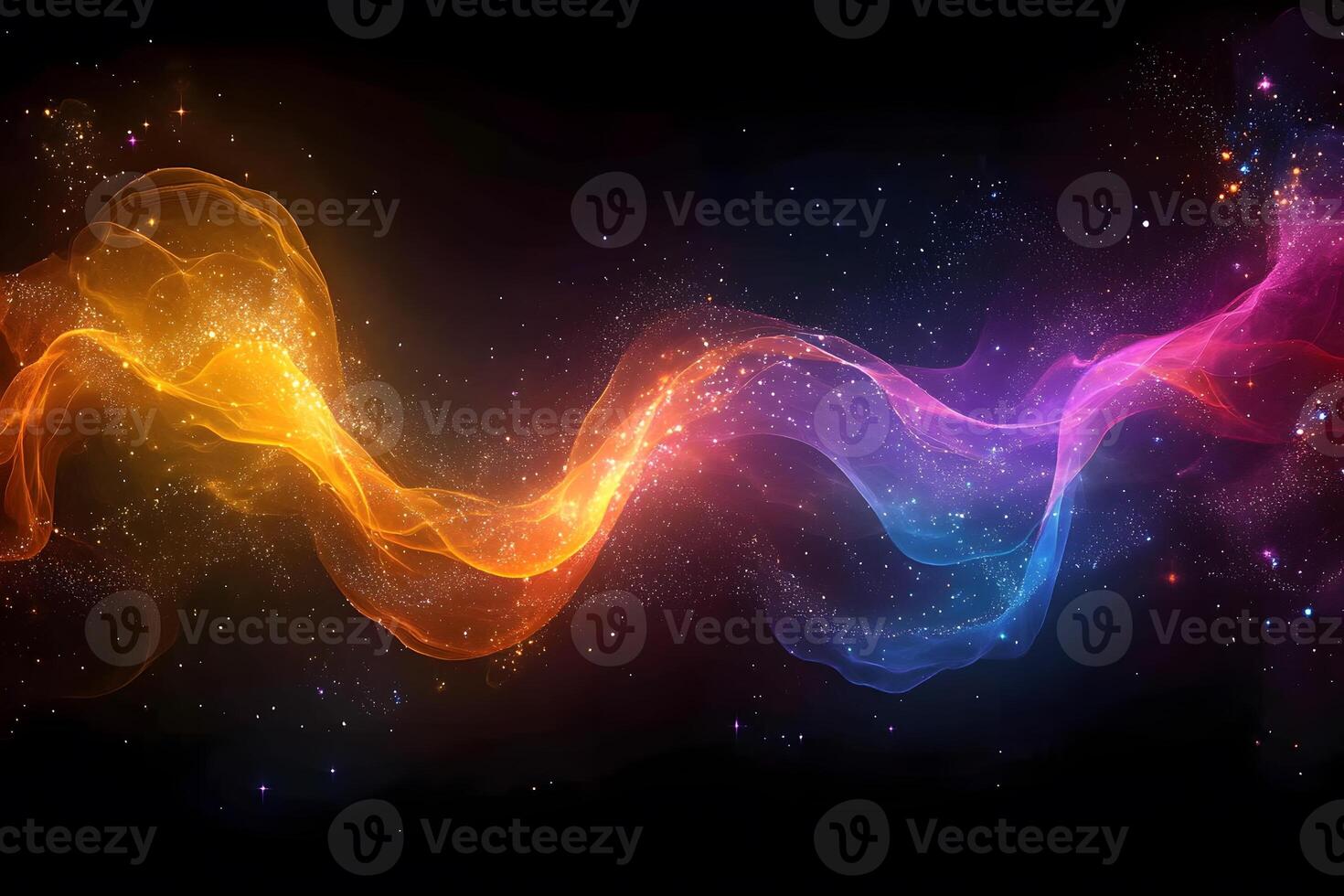 Abstract Cosmic Energy Wave with Vibrant Colors and Stars in Outer Space photo