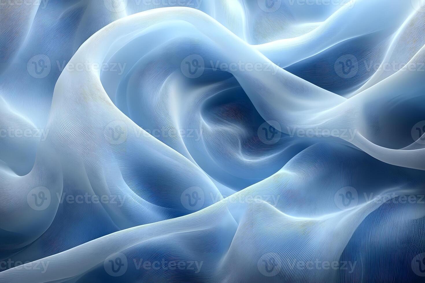 Ethereal Blue and White Abstract Fabric Waves for Artistic Design photo