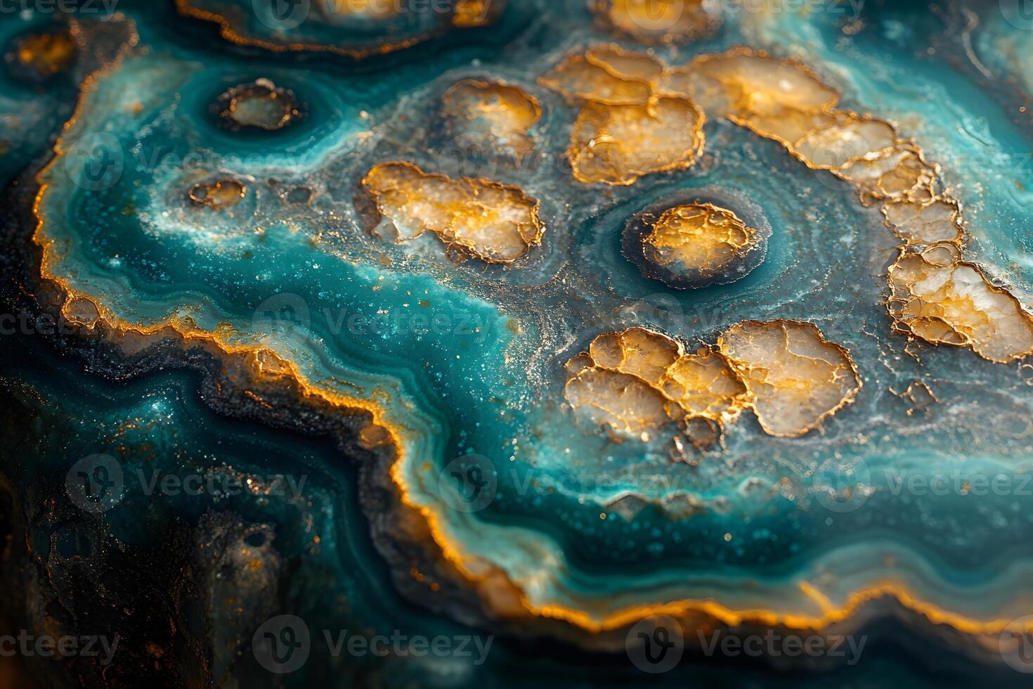 Abstract Blue and Gold Agate Texture for Creative Design and Decor photo