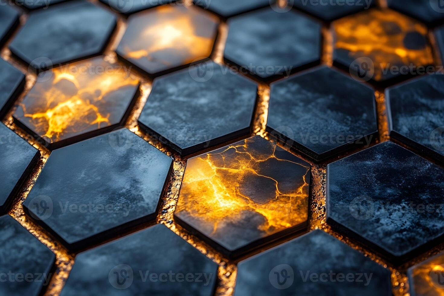 Glowing Hexagonal Pattern Background for Digital Art and Design Projects photo