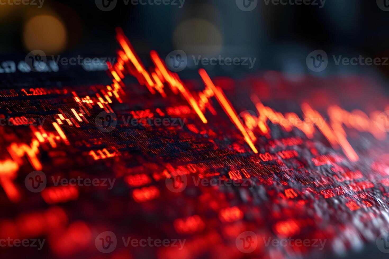 Dynamic Financial Data Analysis with Vibrant Red Graph for Business Insights photo